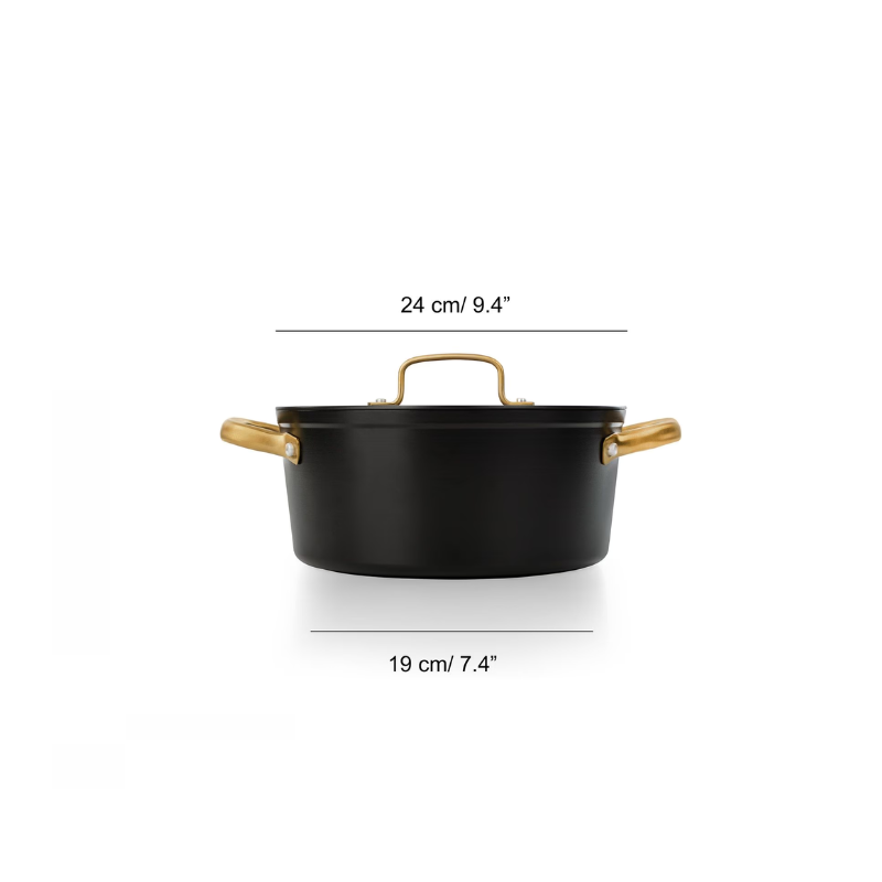 Caçarola Antiaderente Cerâmica Série Samoa Iconic Preta 24 cm