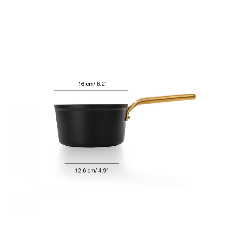 Panela Antiaderente Cerâmica Série Samoa Iconic Preta 16 cm