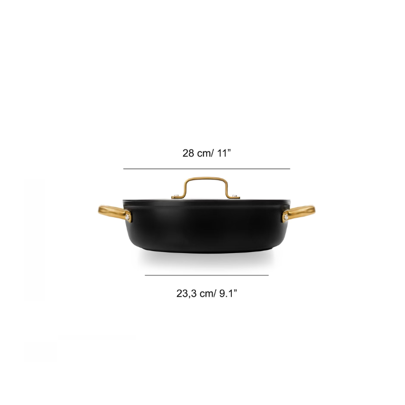 Caçarola Antiaderente Cerâmica Série Samoa Iconic Preto 28 Cm