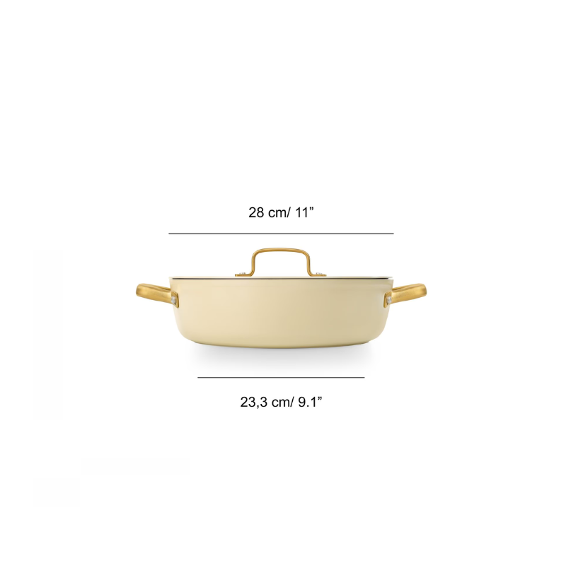 Caçarola Antiaderente Cerâmica Série Samoa Iconic Bege 28 Cm