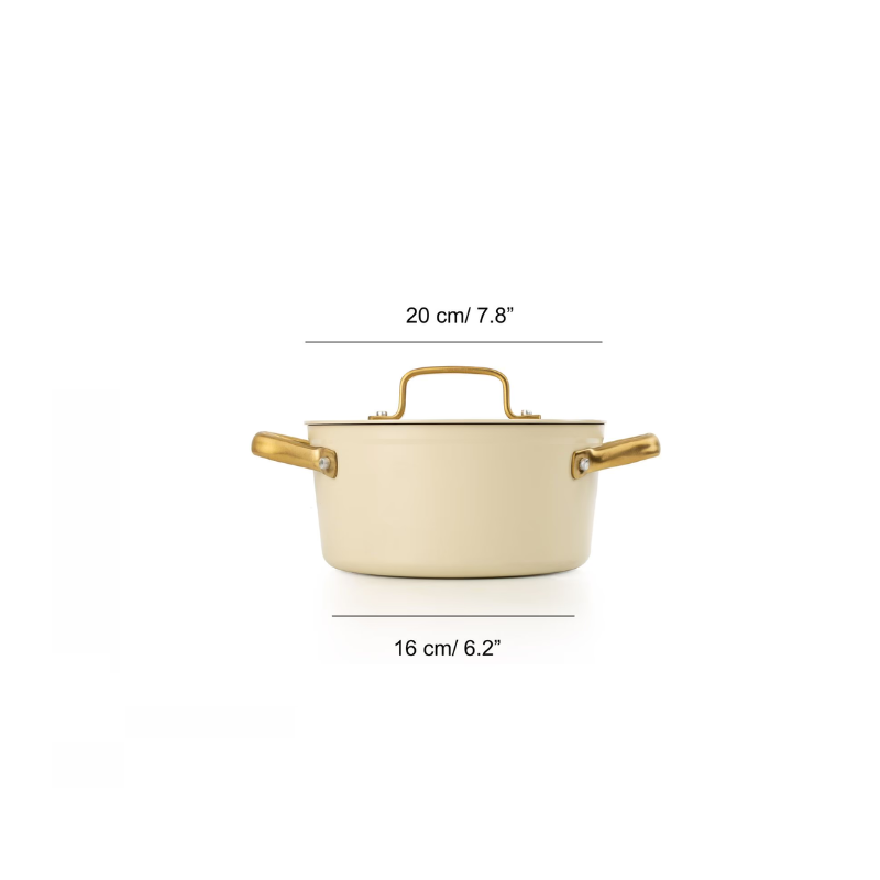 Caçarola Antiaderente Cerâmica Série Samoa Iconic Bege 20 cm