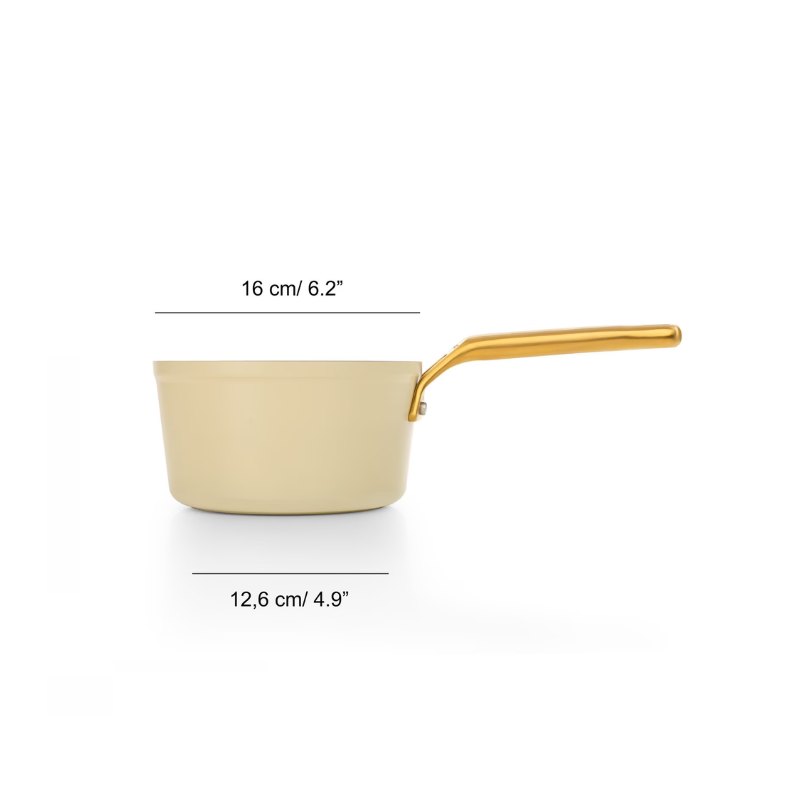 Panela Antiaderente Cerâmica Série Samoa Iconic Bege 16 cm