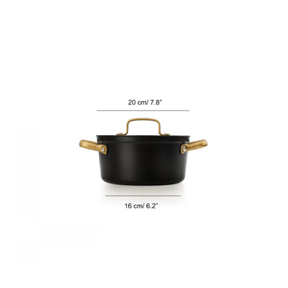 Caçarola Antiaderente Cerâmica Série Samoa Iconic Preta 20 cm