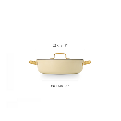 Caçarola Antiaderente Cerâmica Série Samoa Iconic Bege 28 Cm