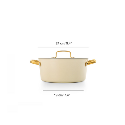 Caçarola Antiaderente Cerâmica Série Samoa Iconic Bege 24 cm